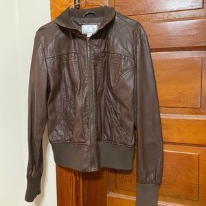 Brown leather jacket